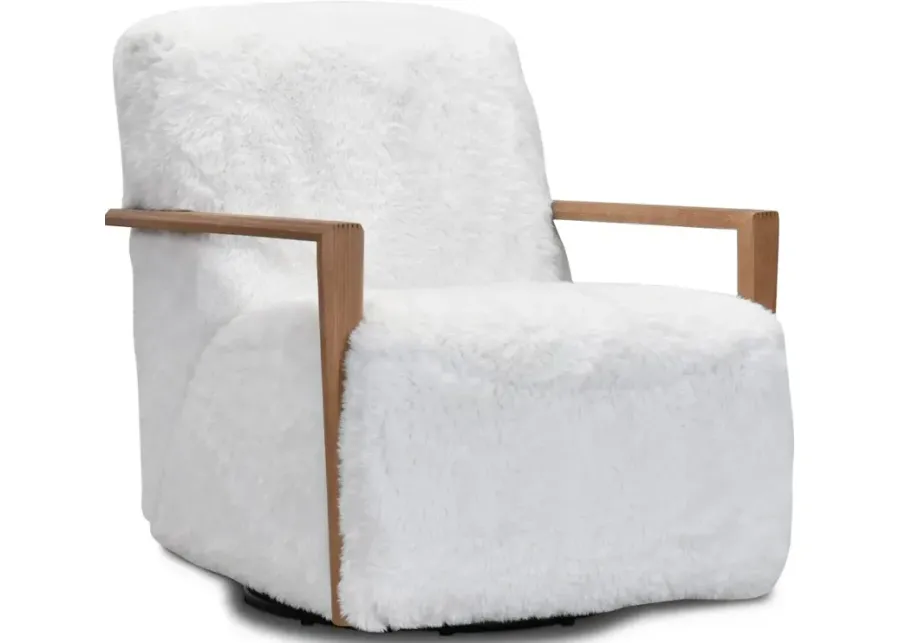 Texas White and Natural Swivel Chair