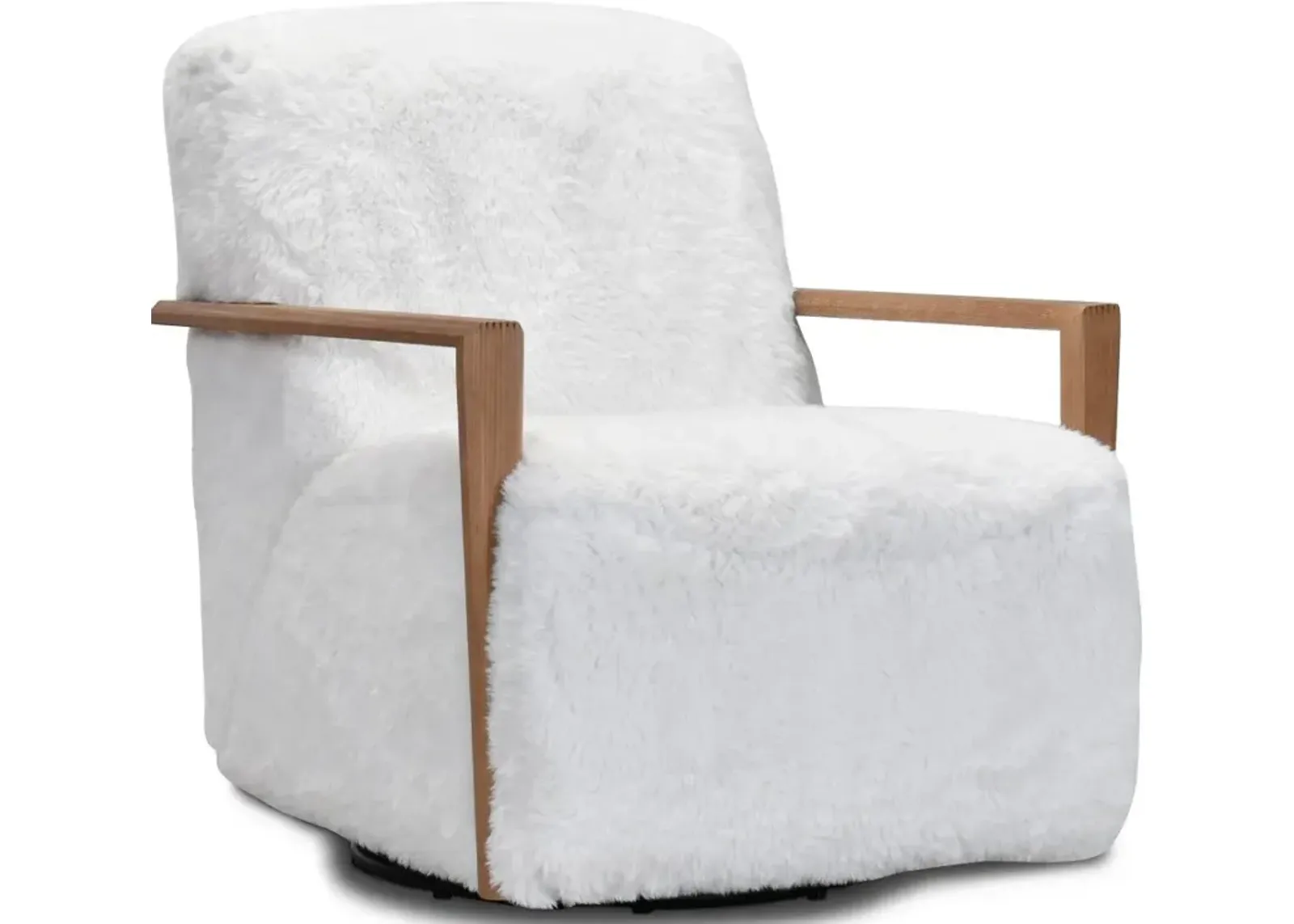 Texas White and Natural Swivel Chair