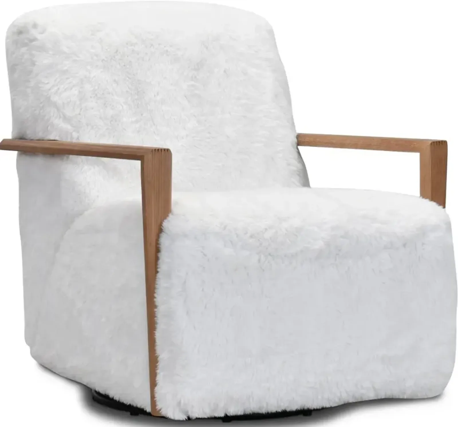 Texas White and Natural Swivel Chair