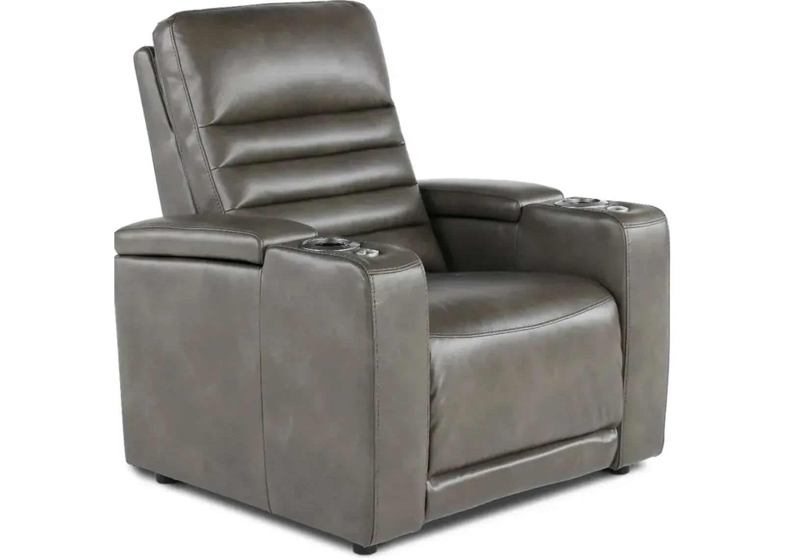 Copley Slate Gray Power Recliner with Power Headrest