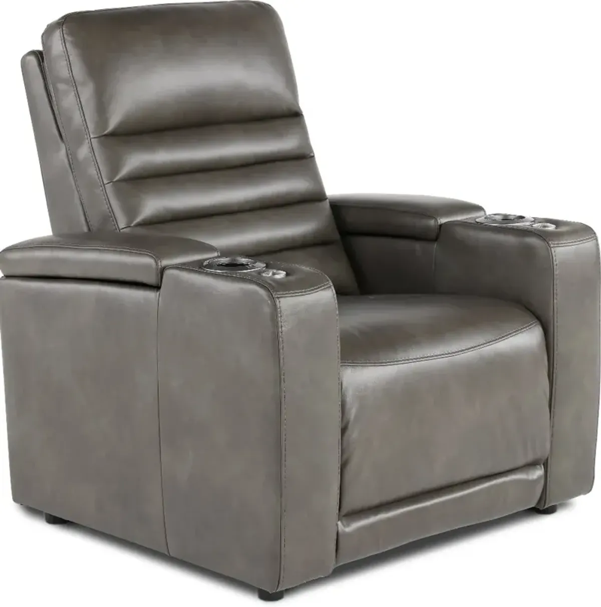 Copley Slate Gray Power Recliner with Power Headrest