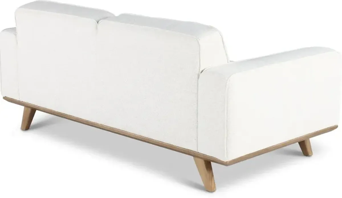 Nomad White Loveseat with Crypton Home Fabric