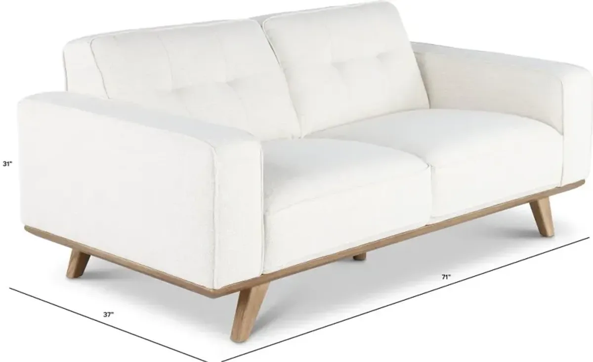 Nomad White Loveseat with Crypton Home Fabric