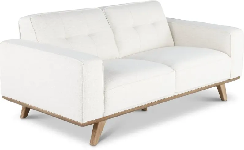 Nomad White Loveseat with Crypton Home Fabric