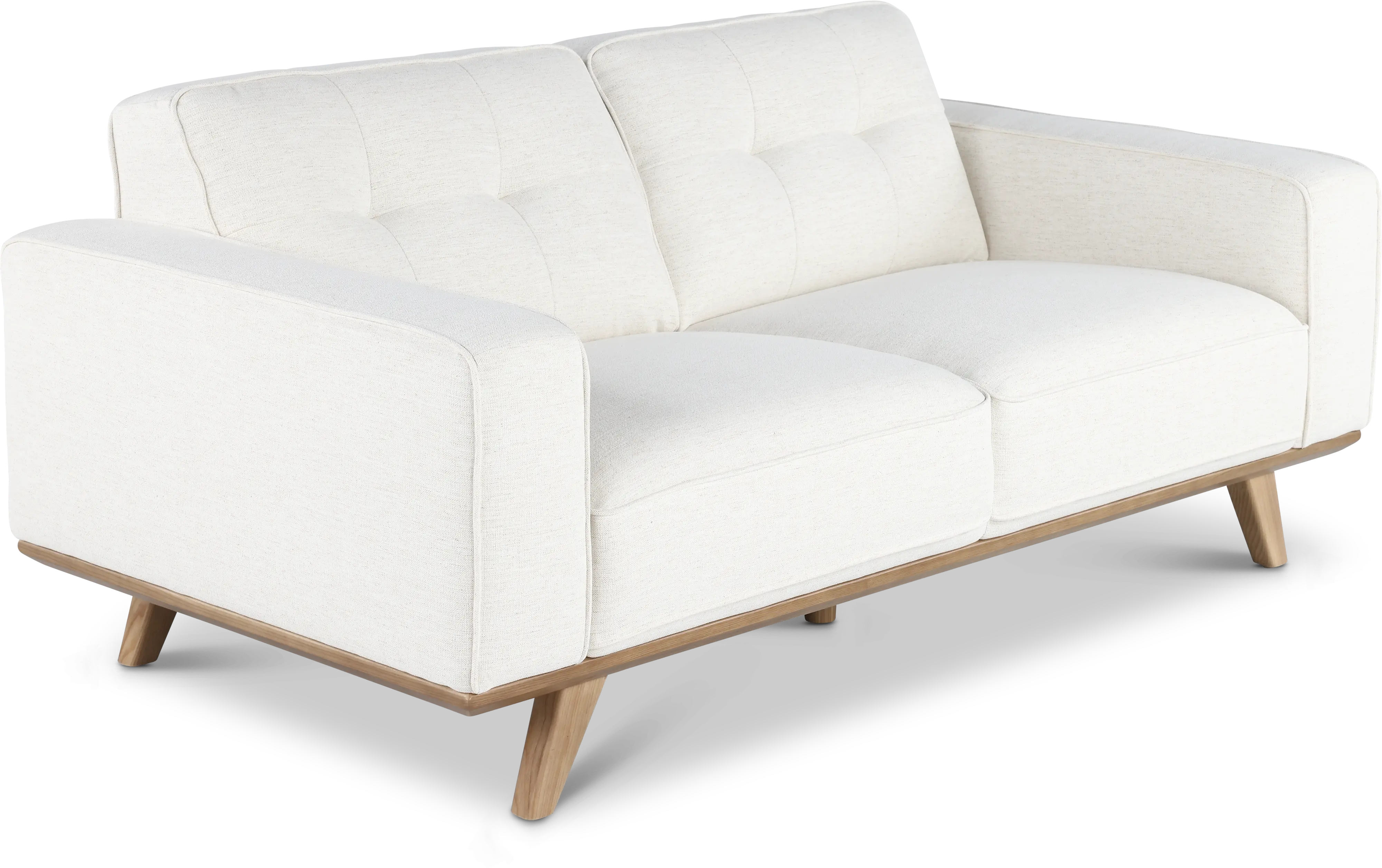 Nomad White Loveseat with Crypton Home Fabric