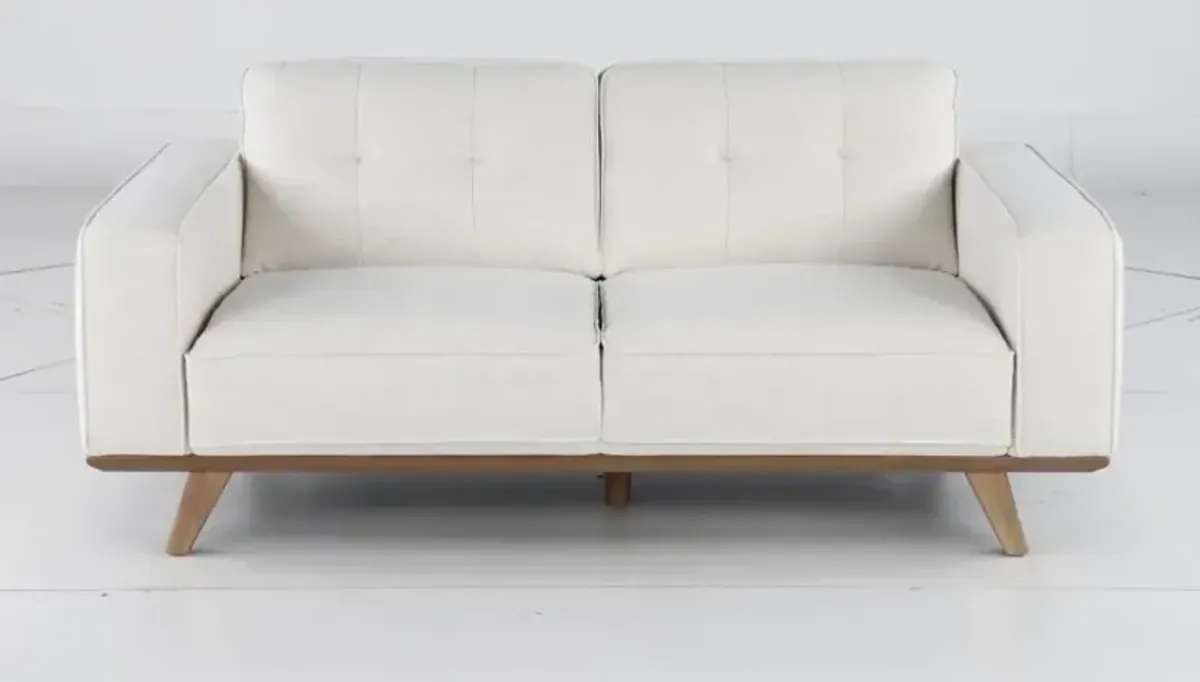 Nomad White Loveseat with Crypton Home Fabric