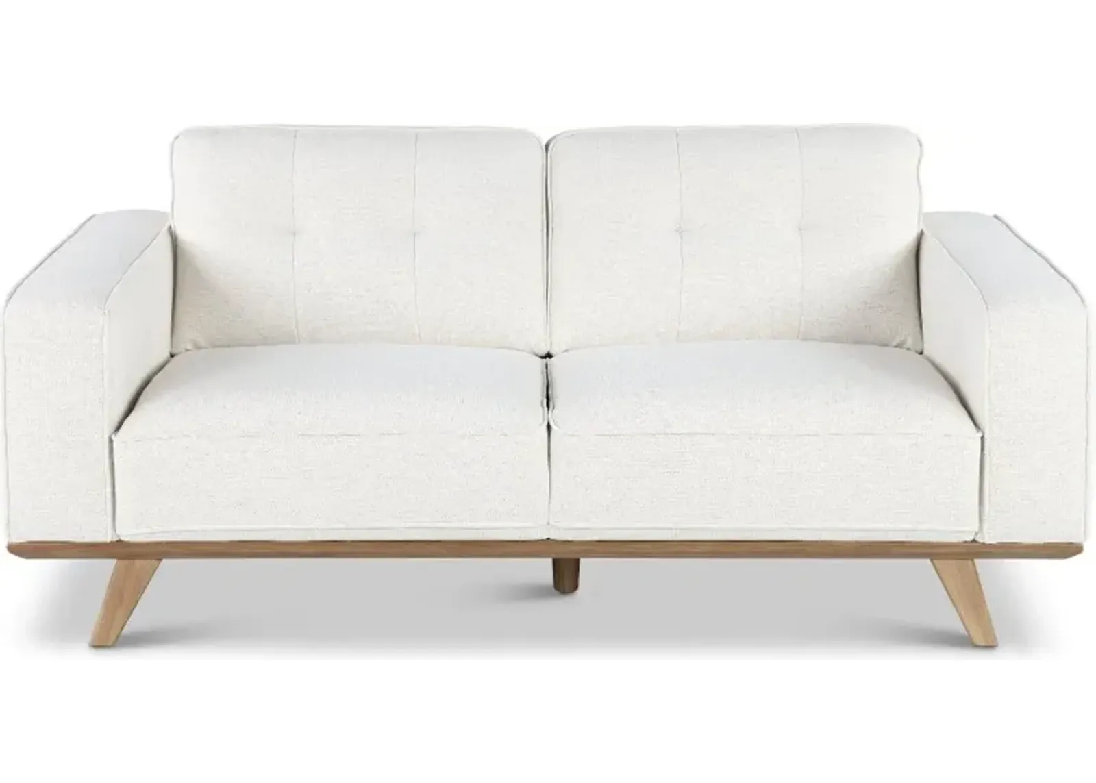 Nomad White Loveseat with Crypton Home Fabric