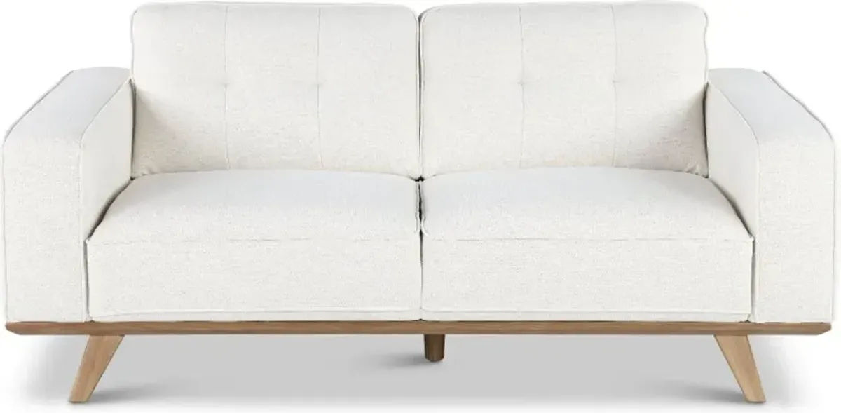 Nomad White Loveseat with Crypton Home Fabric