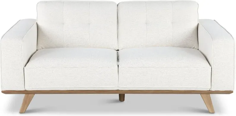 Nomad White Loveseat with Crypton Home Fabric