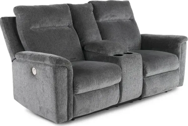 Barnsana Dark Gray Power Reclining Loveseat