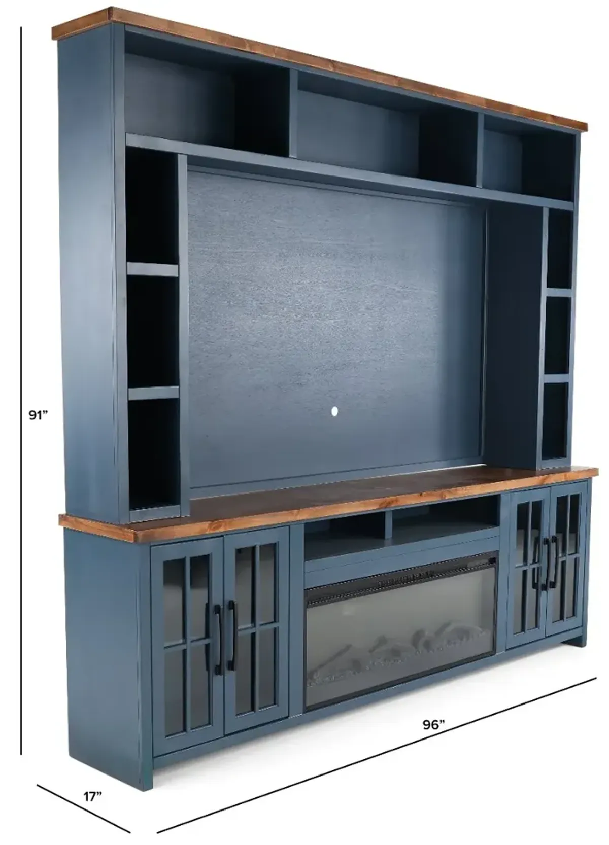 Nantucket Blue Fireplace Entertainment Center