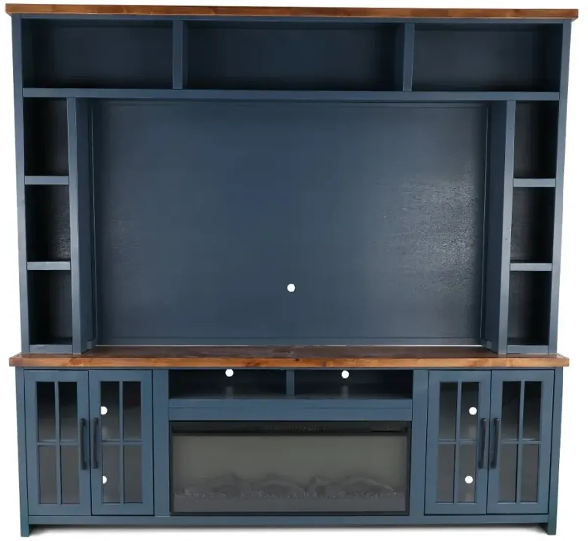 Nantucket Blue Fireplace Entertainment Center