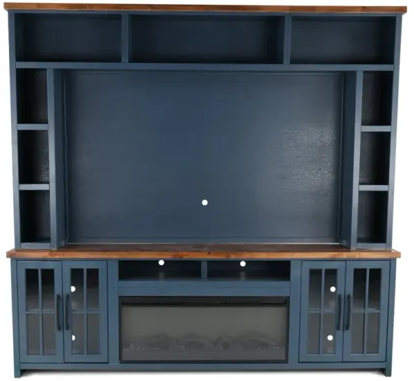 Nantucket Blue Fireplace Entertainment Center