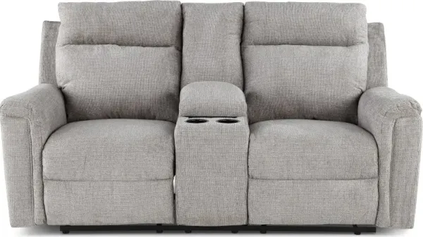 Barnsana Light Gray Power Reclining Loveseat
