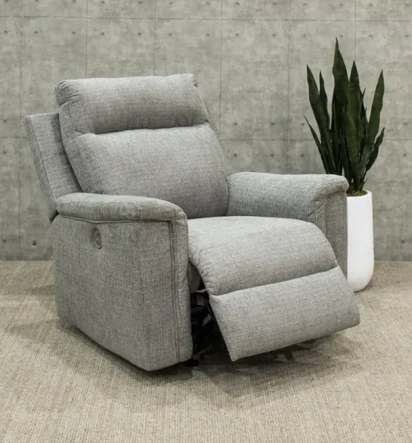 Barnsana Light Gray Power Recliner