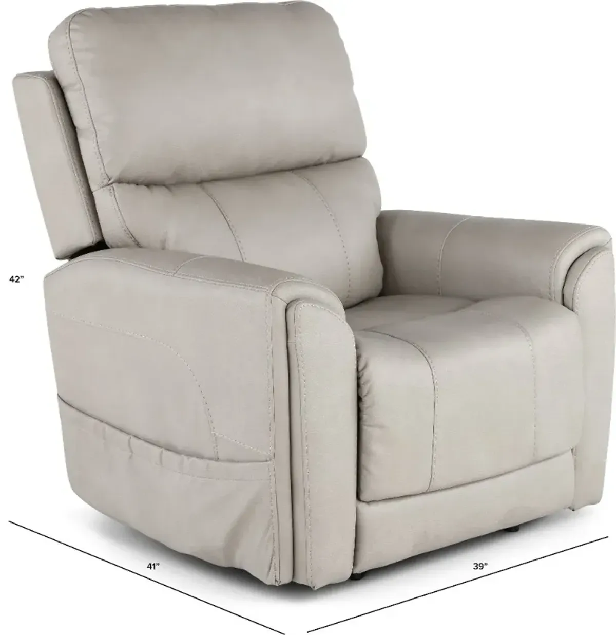 Damon Dove Gray Power Recliner with Massage