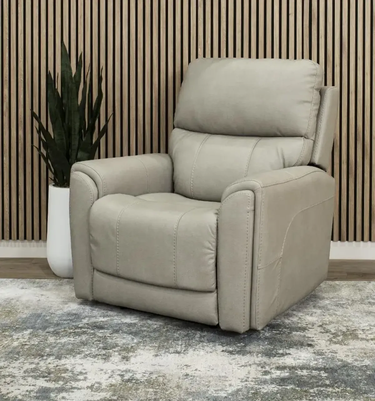 Damon Dove Gray Power Recliner with Heat and Massage