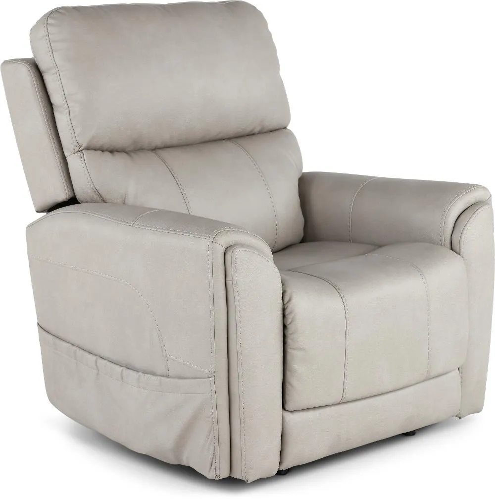 Damon Dove Gray Power Recliner with Heat and Massage