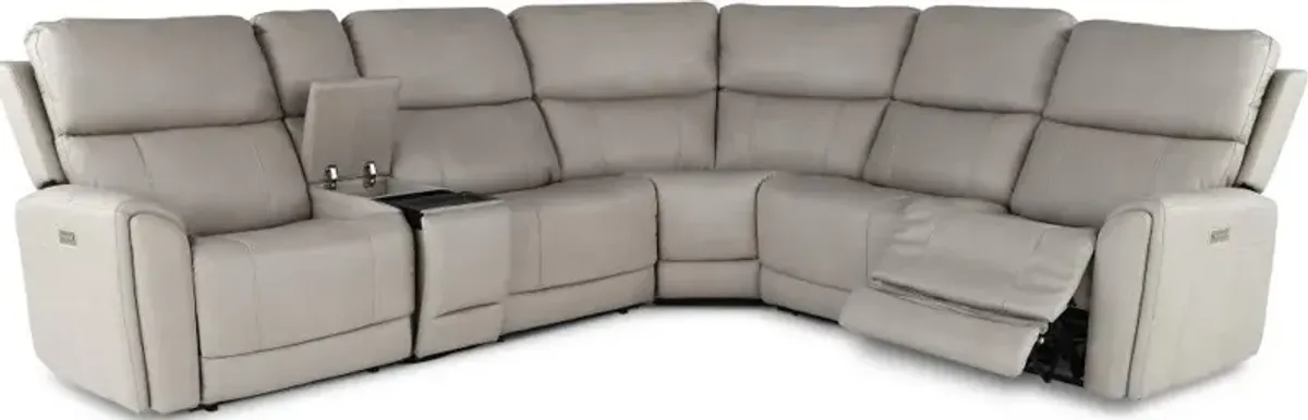 Damon Capriccio Dove 6-Piece Power Reclining Sectional with...