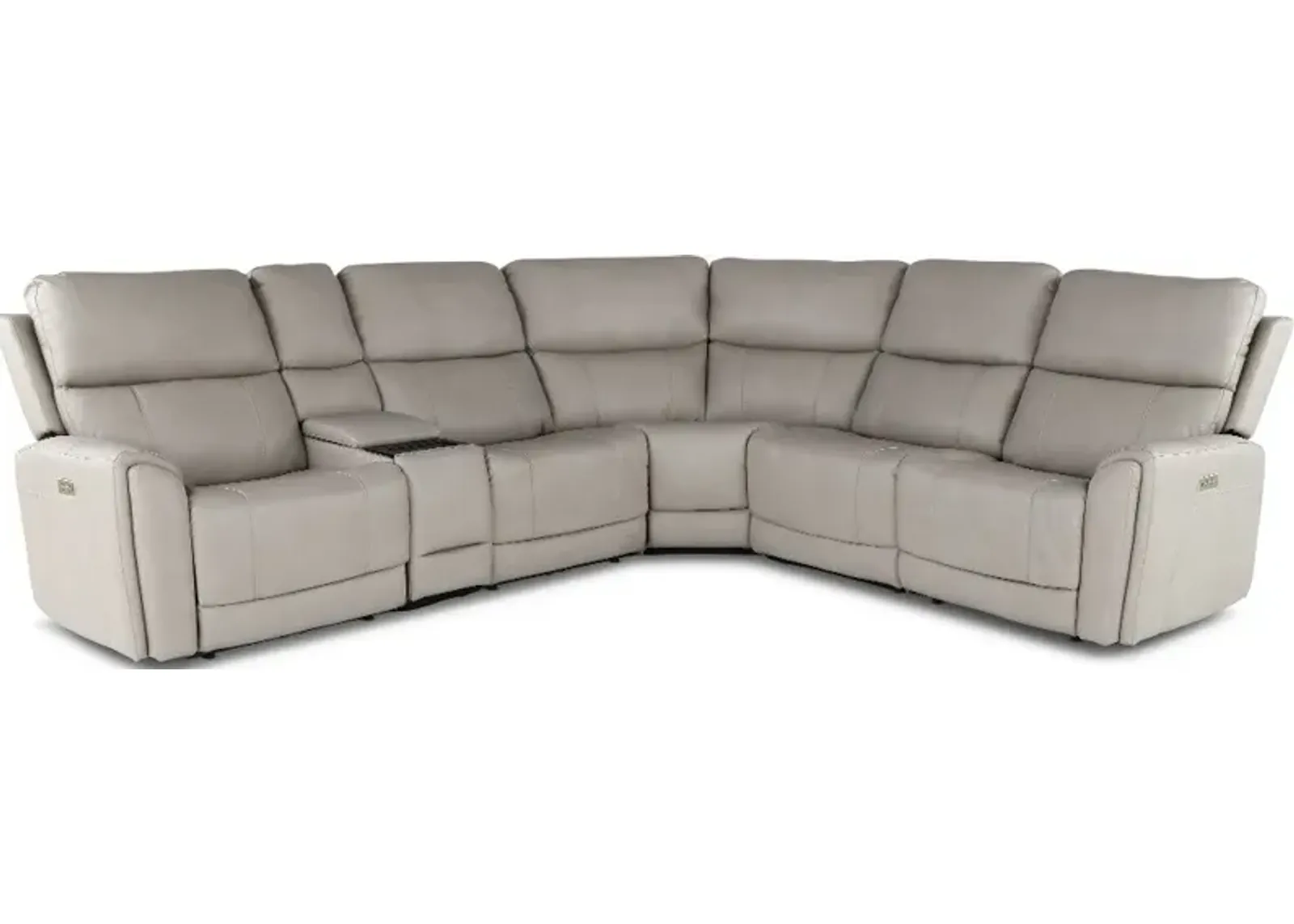 Damon Capriccio Dove 6-Piece Power Reclining Sectional with...