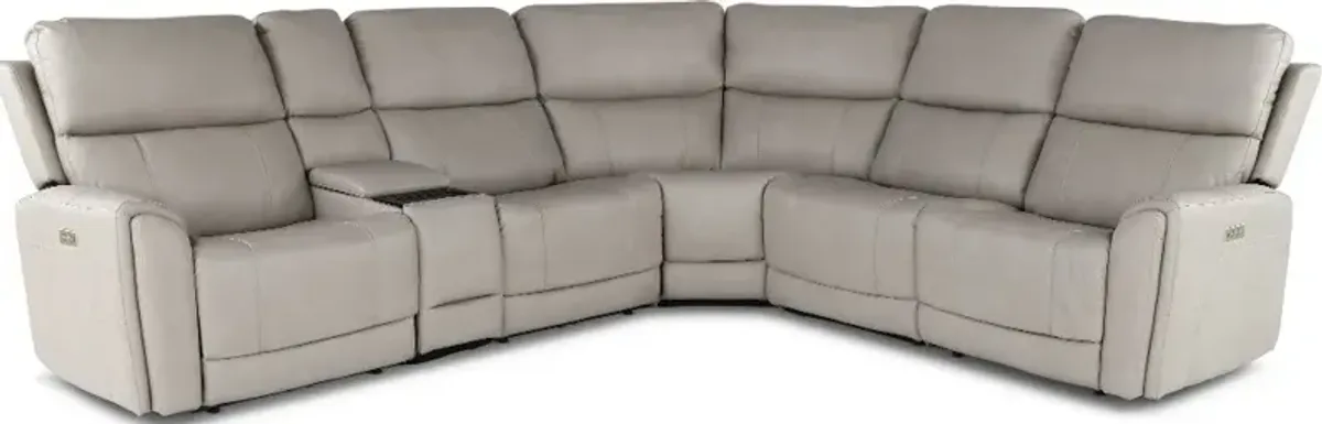 Damon Capriccio Dove 6-Piece Power Reclining Sectional with...