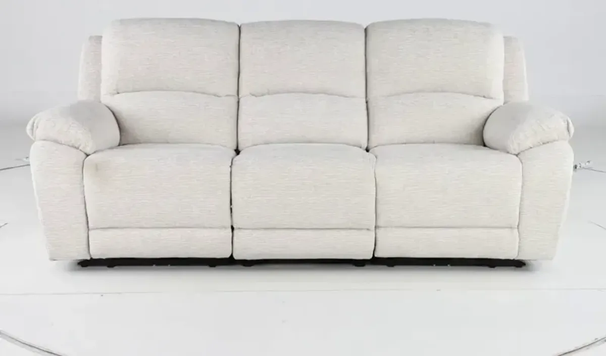 Birch Opal White Power Reclining Sofa