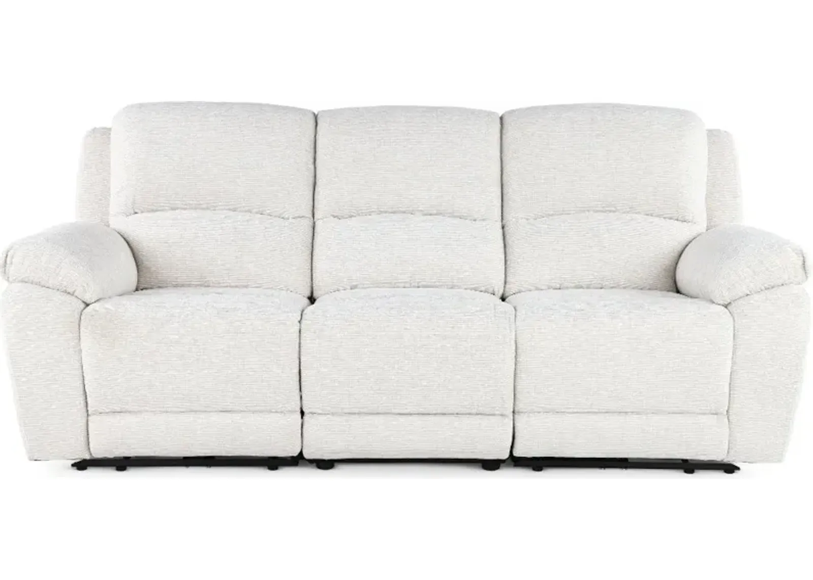 Birch Opal White Power Reclining Sofa