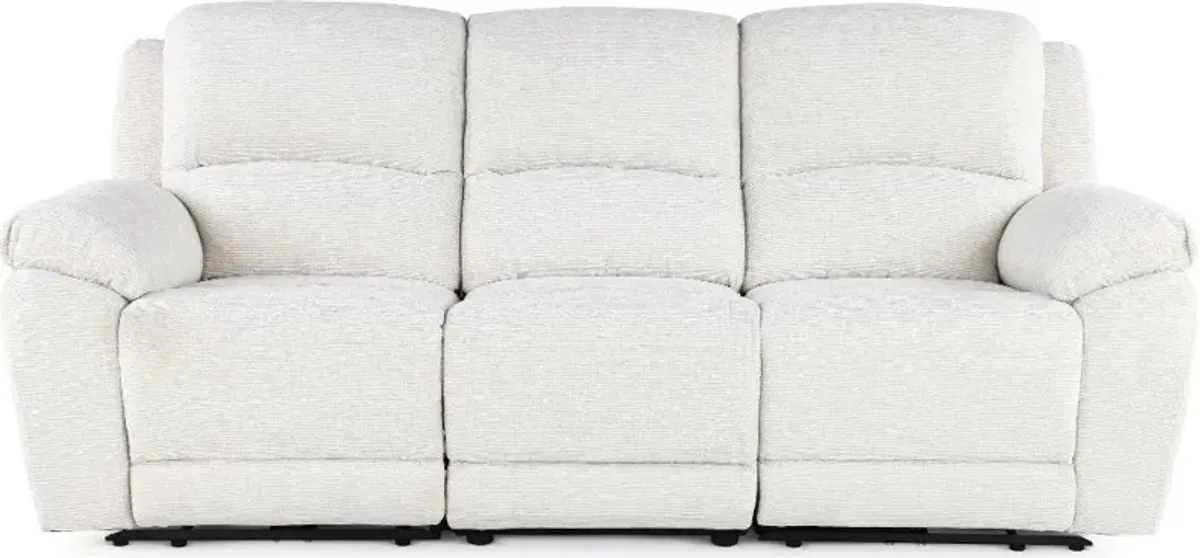 Birch Opal White Power Reclining Sofa