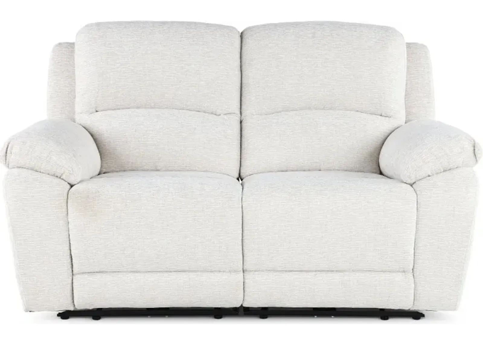 Birch Opal White Power Reclining Loveseat