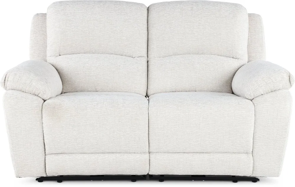 Birch Opal White Power Reclining Loveseat