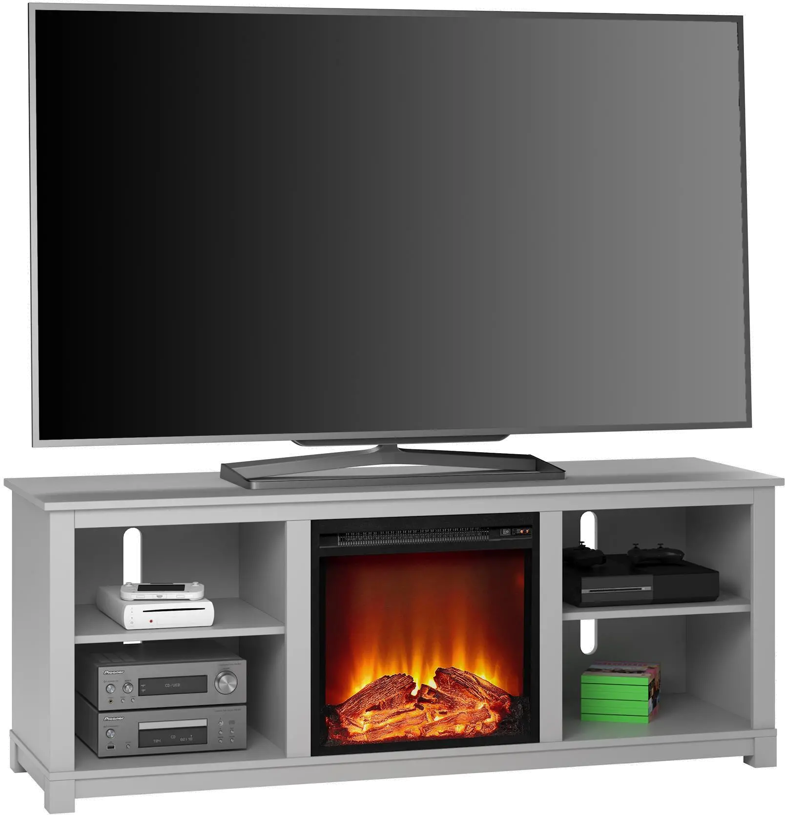 Edgewood Gray 58" Fireplace TV Stand