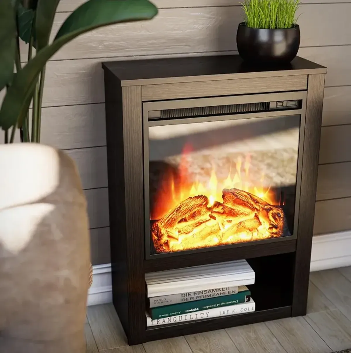 Clermont Espresso Electric Fireplace