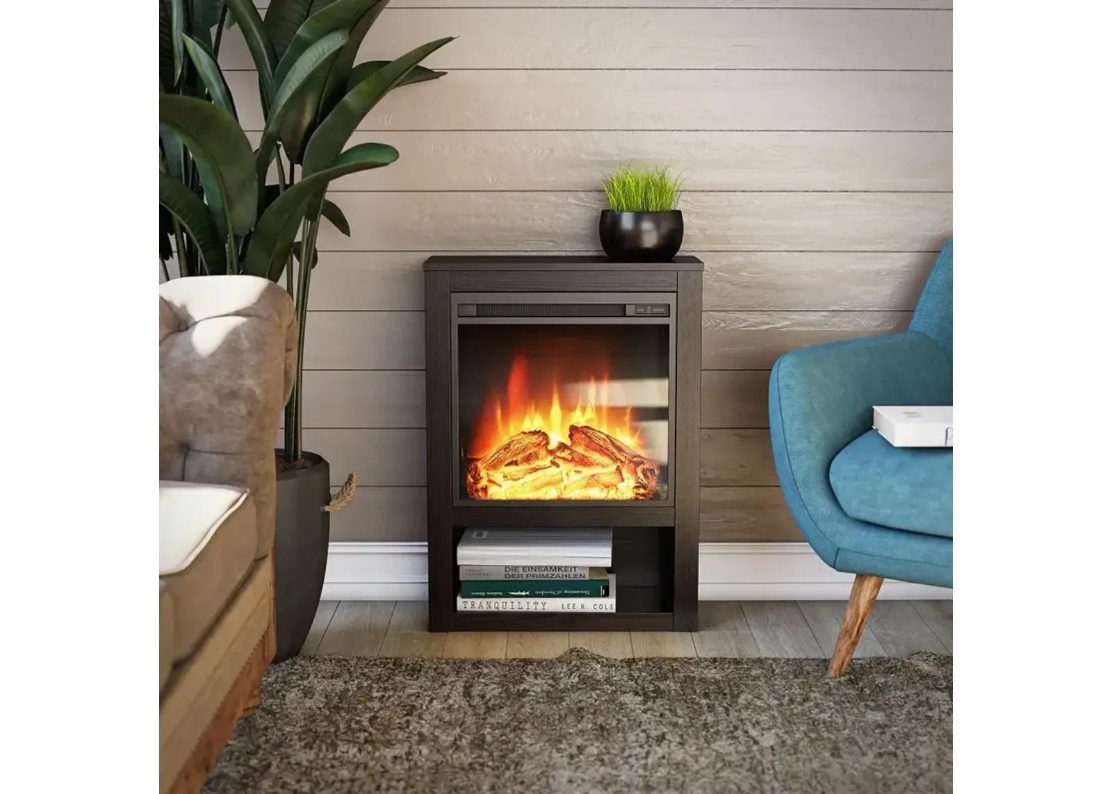 Clermont Espresso Electric Fireplace