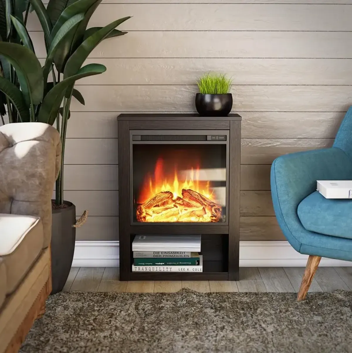 Clermont Espresso Electric Fireplace