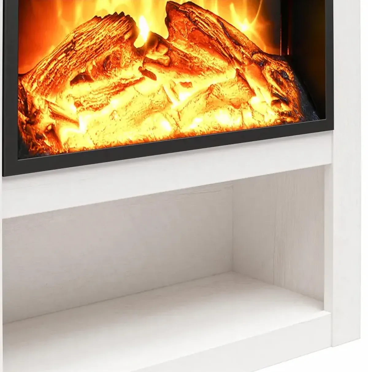 Clermont White Electric Fireplace