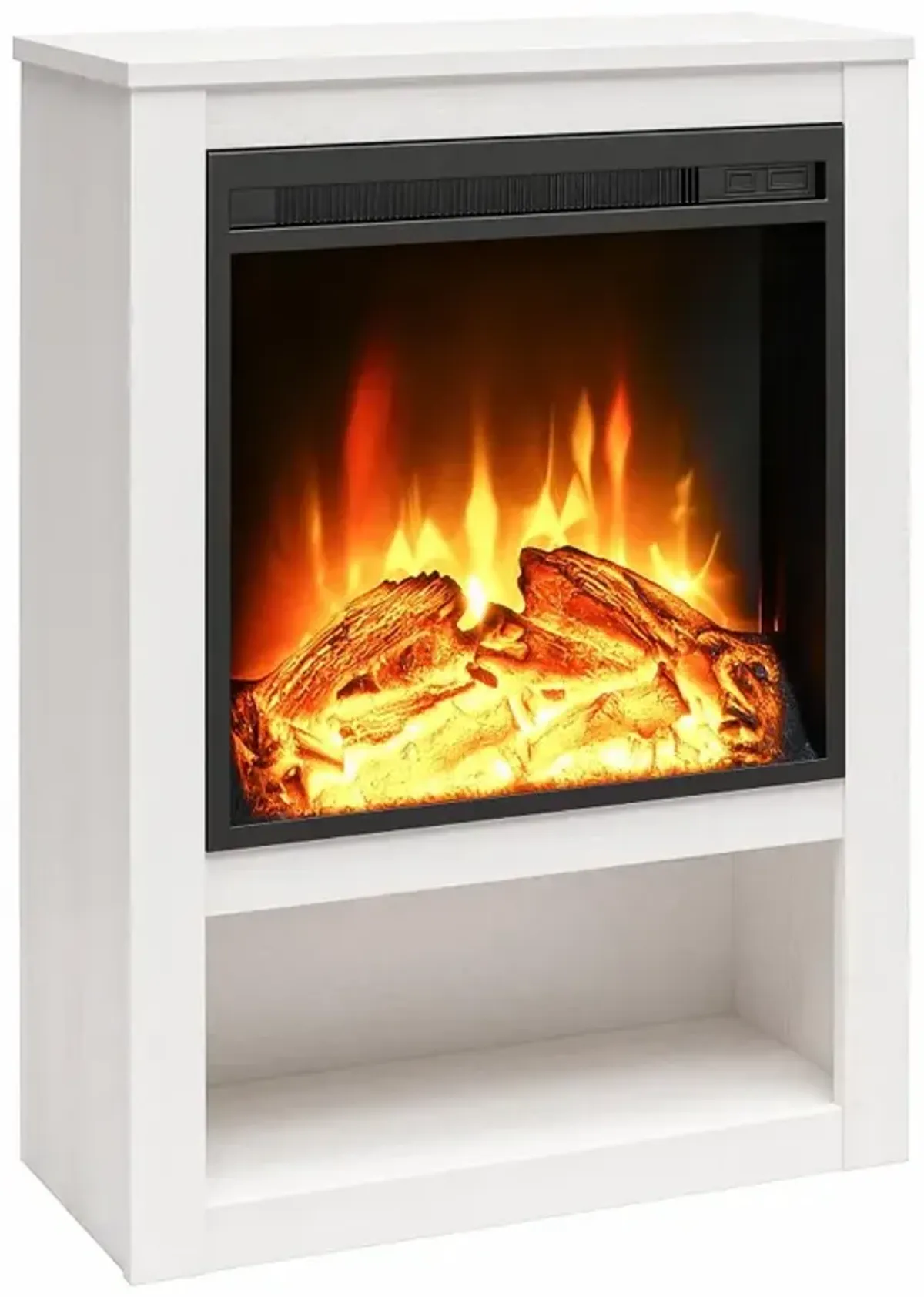 Clermont White Electric Fireplace