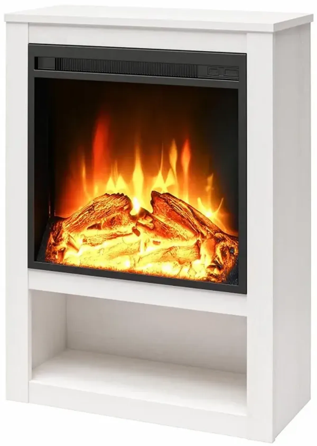 Clermont White Electric Fireplace