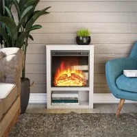 Clermont White Electric Fireplace
