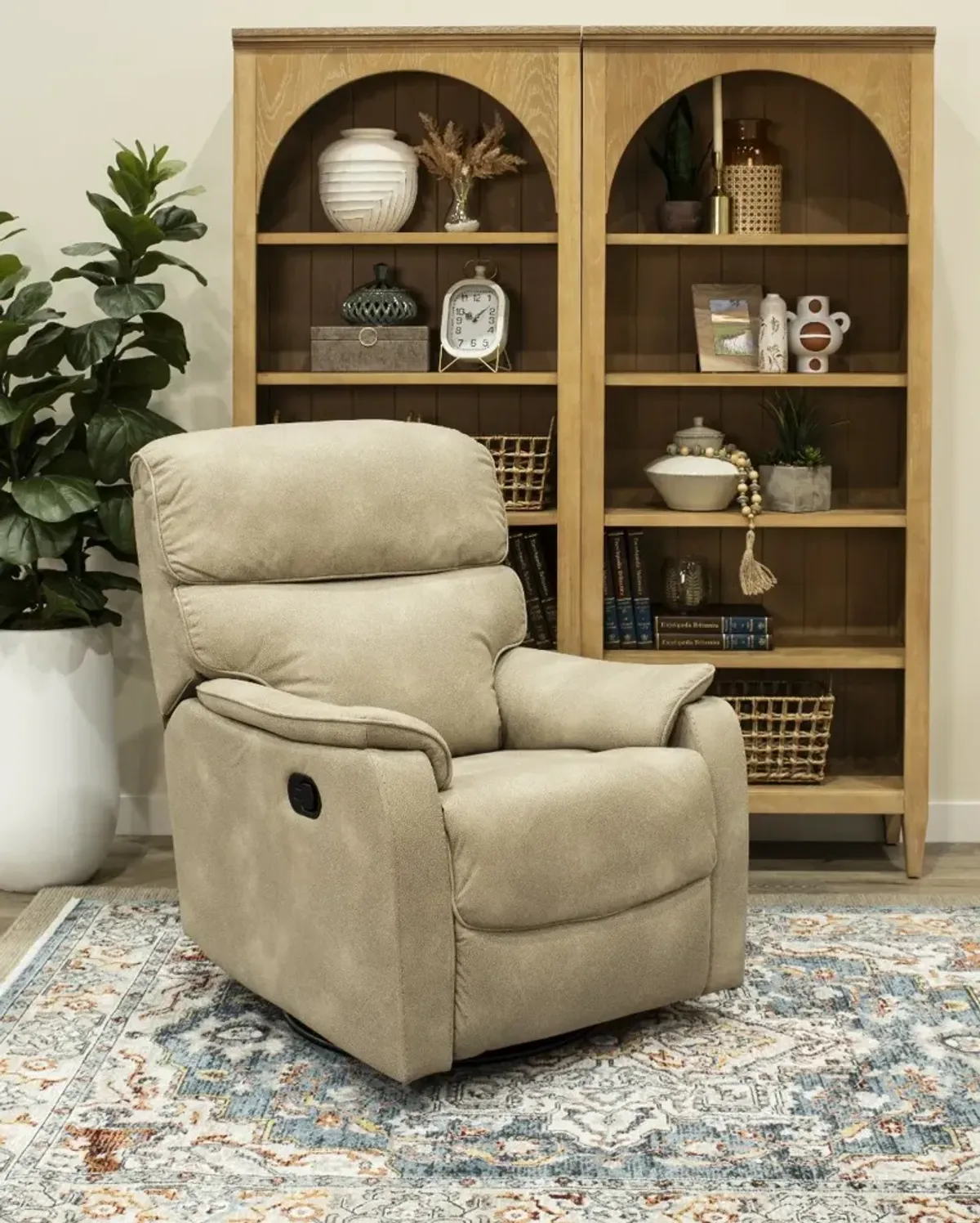 Vail Stone Swivel Recliner