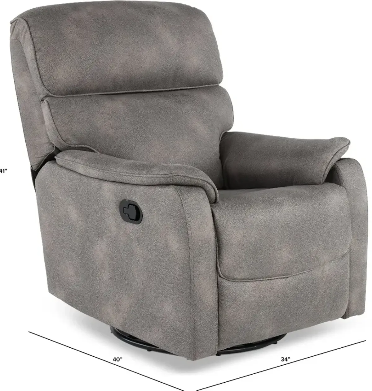 Vail Mineral Gray Swivel Recliner