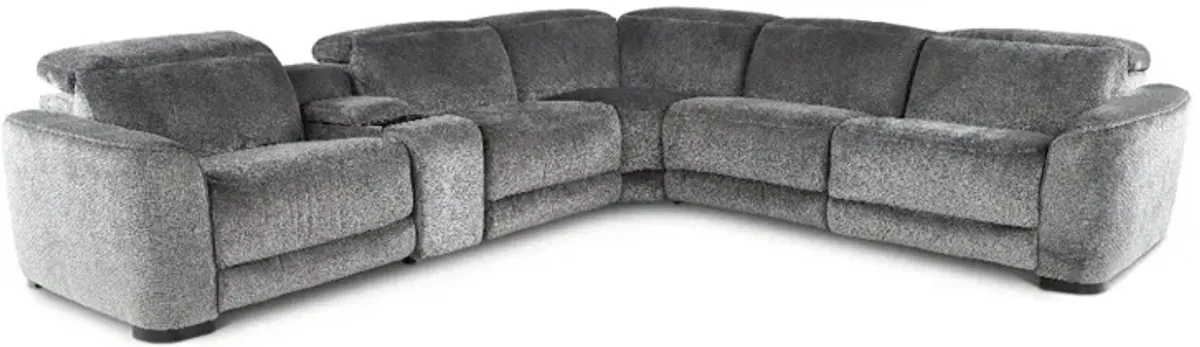 Waves Graphite 6 Piece Power Reclining Sectional