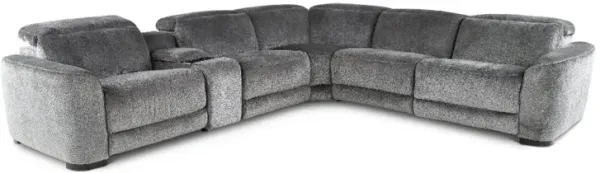 Waves Graphite 6 Piece Power Reclining Sectional