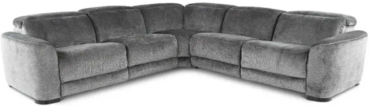 Waves Graphite 5 Piece Power Reclining Sectional