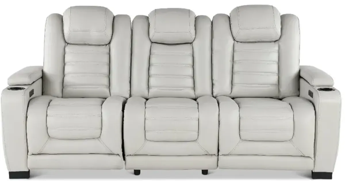 Transformer Light Gray Leather 3 Piece Power Reclining Sofa