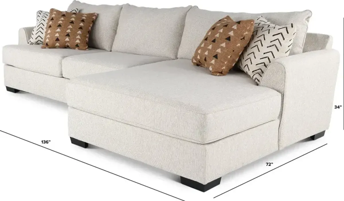 Dahlia Stone Gray 2 Piece Sectional