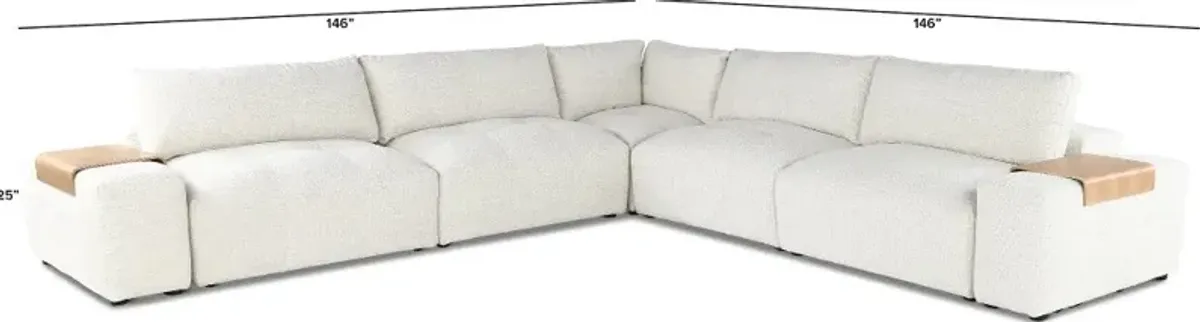 Preston Pearl White Modular 7 Piece Sectional