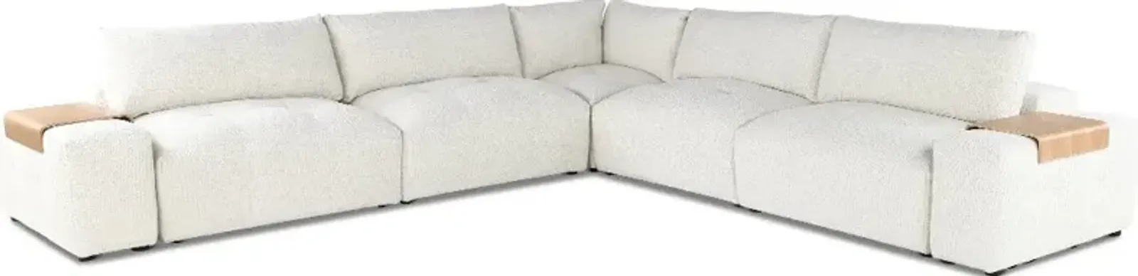 Preston Pearl White Modular 7 Piece Sectional