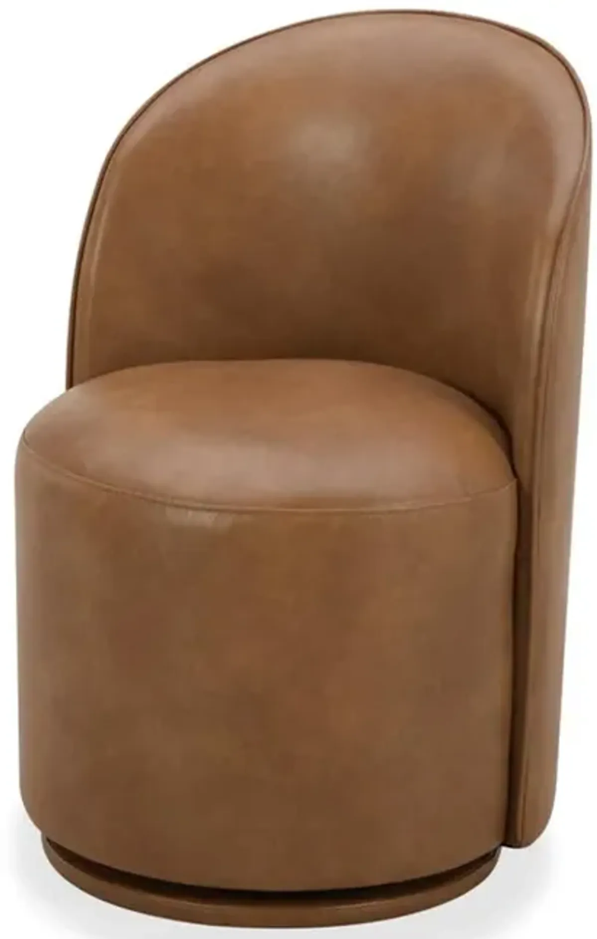 Copley Camel Brown Upholstered Swivel Dining Chair