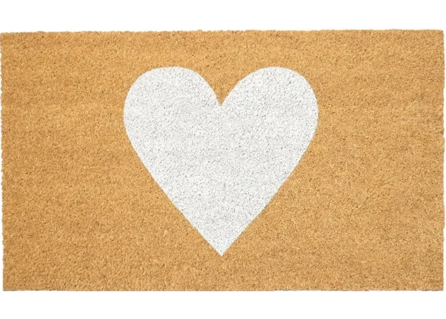 White Heart Doormat