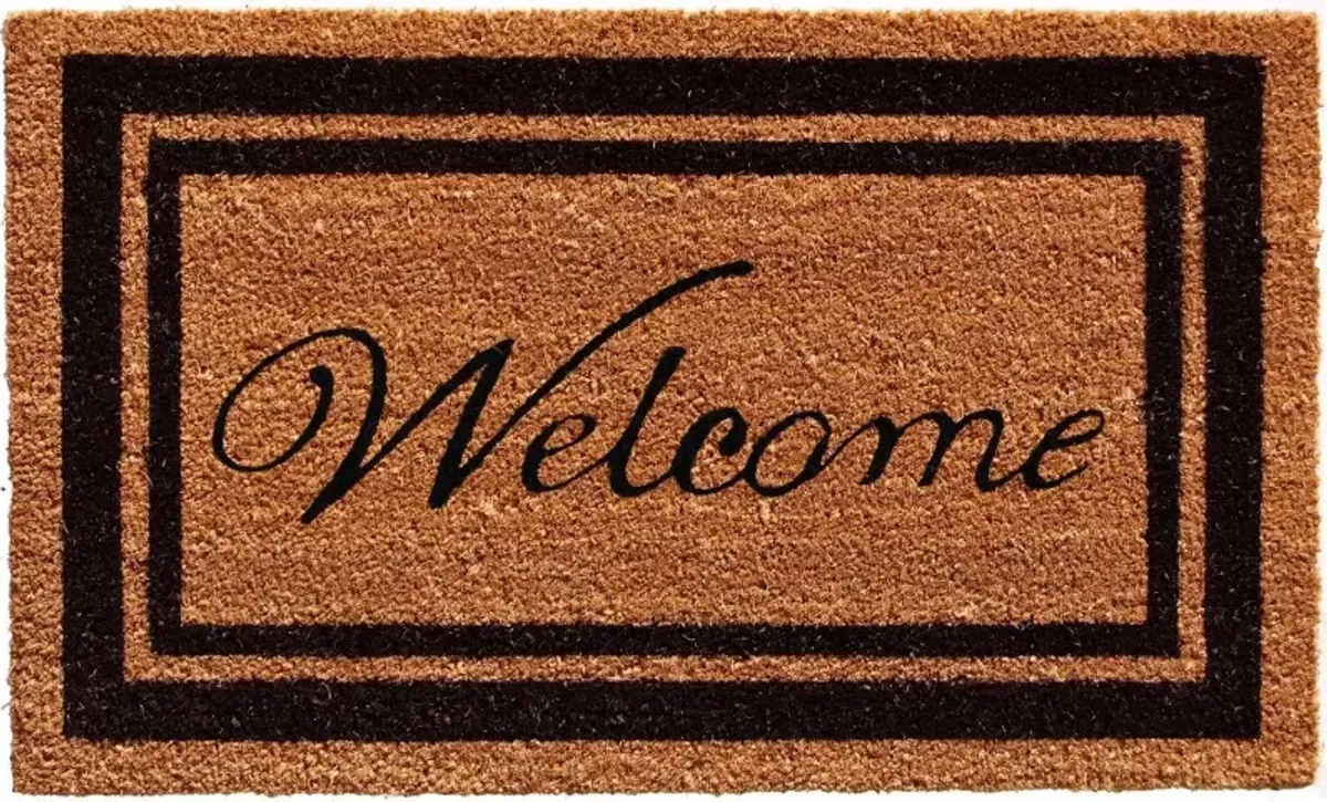 Black Border Welcome Doormat